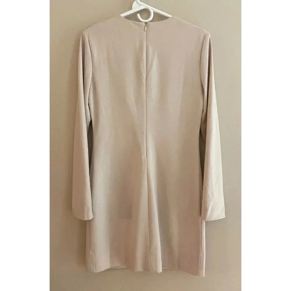 Diane Von Furstenburg Beige Long Sleeve Wool Blend Stretch Mini Dress Size 8 - Picture 7 of 12